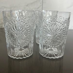 Anthropologie Fleur de Lis juice glasses